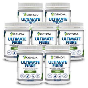 7 Tubs of Qenda Ultimate Fibre Original, Wildberry or Chocolate - Daily Gut Health Support